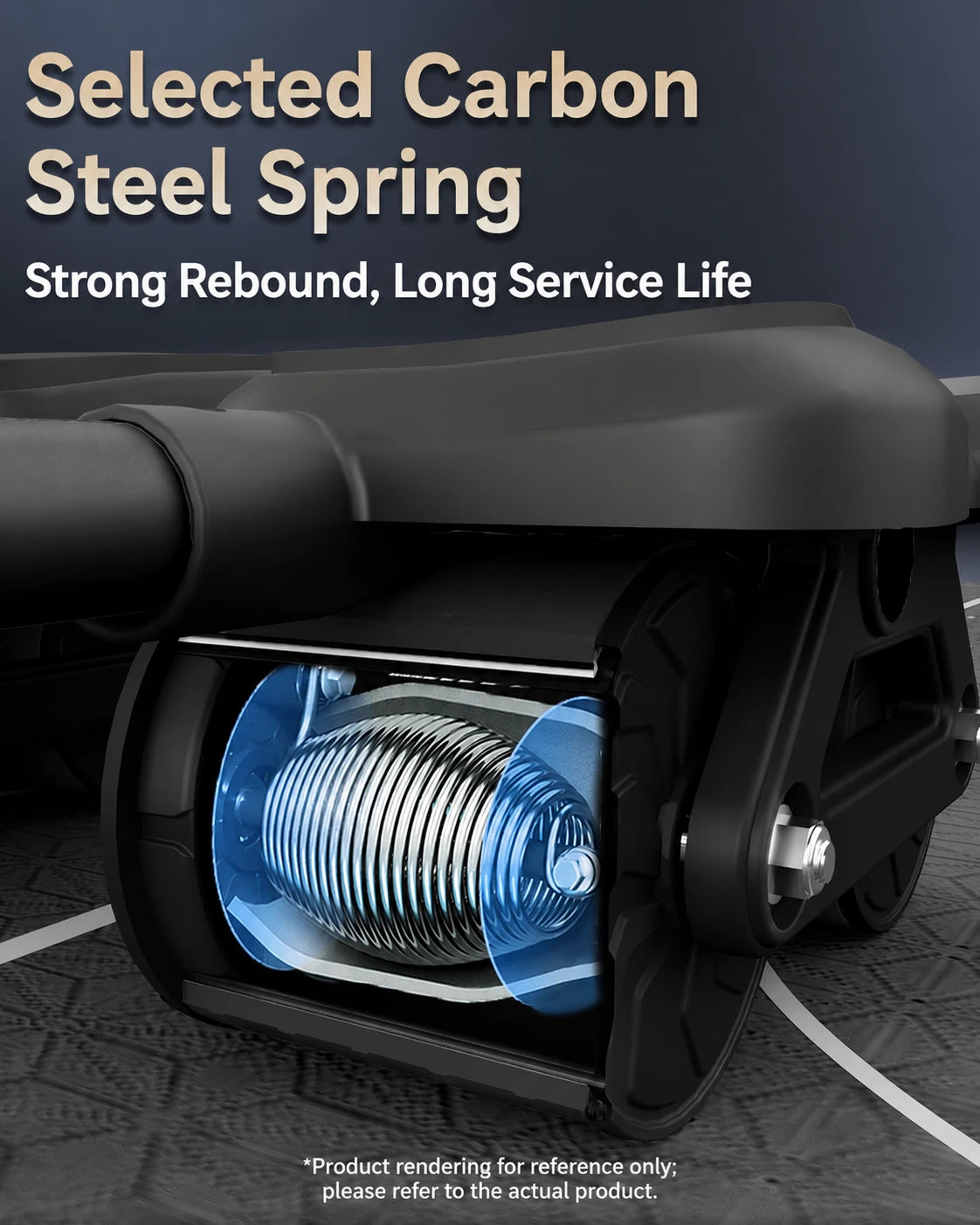 Carbon steel spring inside the assisted rebound ab roller