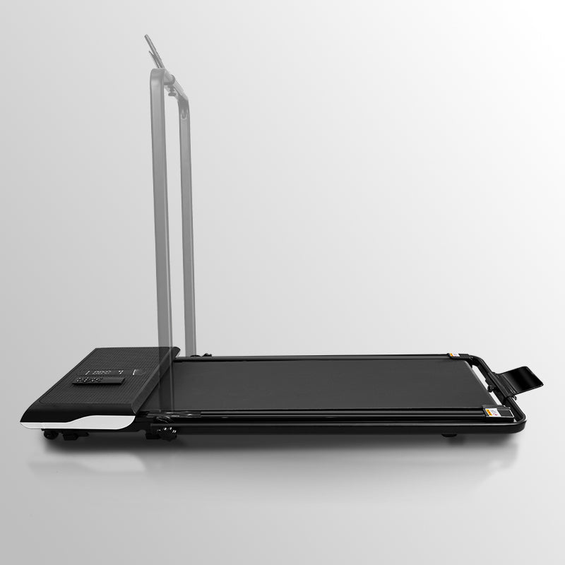 Side view of FlexiHome SDJ-DDZP01 walking pad showing foldable handrail design.