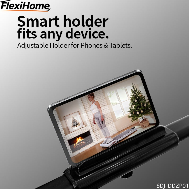 FlexiHome SDJ-DDZP01 treadmill with phone stand, allowing users to watch videos while exercising at home