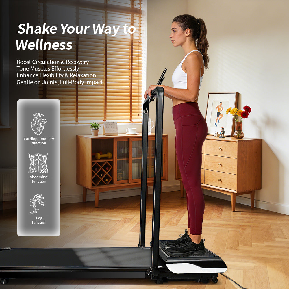 Vibration pad demonstrating health benefits for the body
