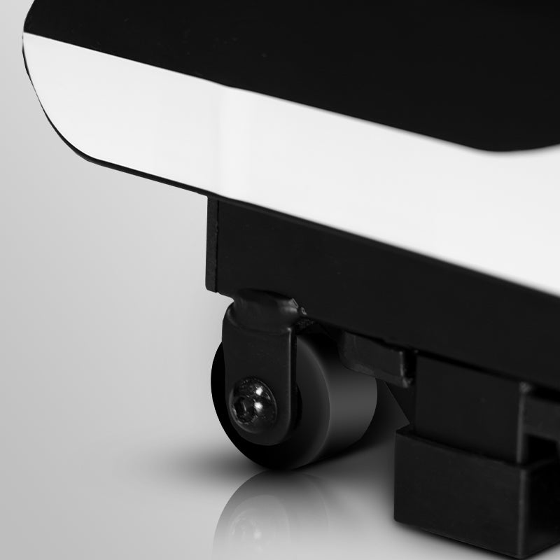 Close-up of FlexiHome SDJ-DDZP01 walking pad silent transport wheels, highlighting easy movement and space-saving design for home use.