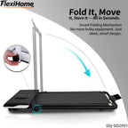 FlexiHome Walking Pad Treadmill SDJ-DDZP01 showing foldable design for easy storage and space-saving home workouts