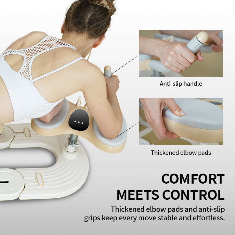 Spine Twist & Stretch Trainer – JYJ-HX with non-slip handles and padded elbows for comfortable support