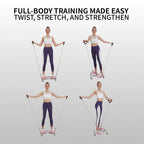 Waist trainer machine demonstrating various exercise methods
