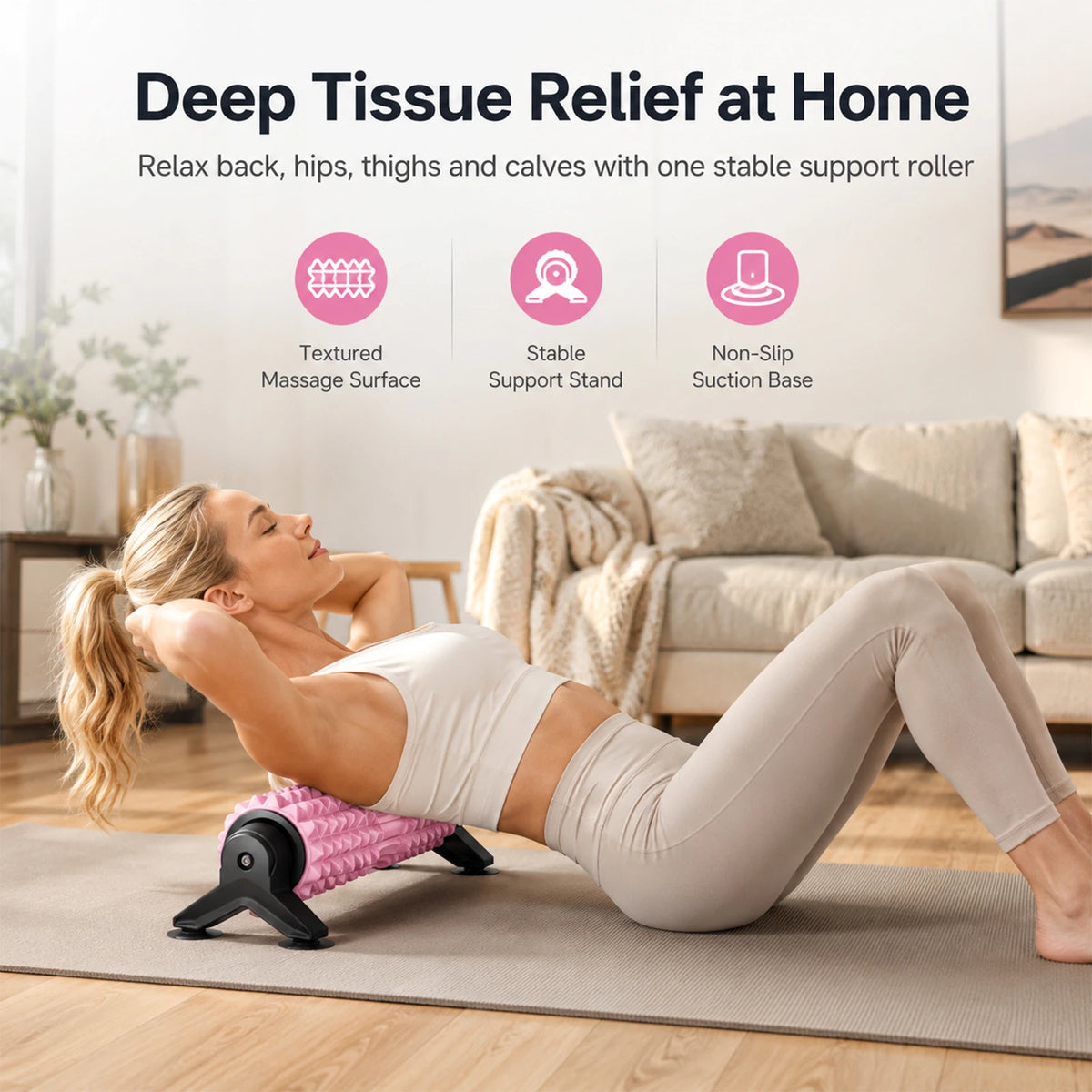 FlexiHome Suction-Mount Deep Tissue Foam Roller
