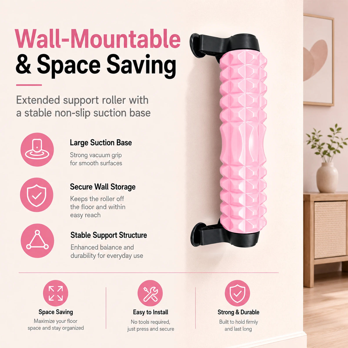 FlexiHome Suction-Mount Deep Tissue Foam Roller