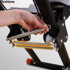 FlexiHome PLJ-BHK Stair Climber showing adjustable resistance system with 3 levels ranging from 75 to 225 lbs for customizable workout intensity.