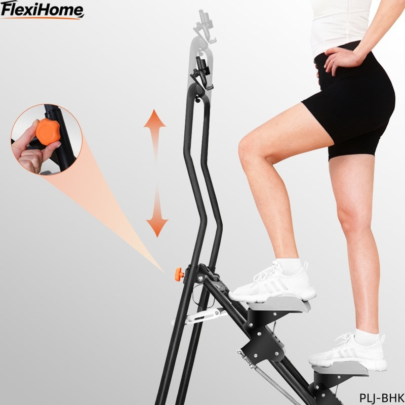 FlexiHome PLJ-BHK Stair Climber showing adjustable handle positions for customized comfort and ergonomic home workouts.