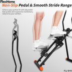 FlexiHome PLJ-BHK Stair Climber featuring adjustable handlebars, multiple foot pedal modes, and non-slip design for safe and personalized home workouts.