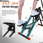 FlexiHome PLJ-DYJK Stair Climber with 9.2–25.6 inch adjustable stride range for full leg activation and both high-intensity and low-impact training.