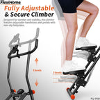 FlexiHome PLJ-DYJK adjustable stair climber with 3-level handlebars and pedals, featuring secure non-slip footplates for comfortable and stable workouts.