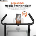 FlexiHome PLJ-DYJK Stair Climber with adjustable 90° mobile phone holder for both portrait and landscape viewing, enabling convenient workout video guidance.