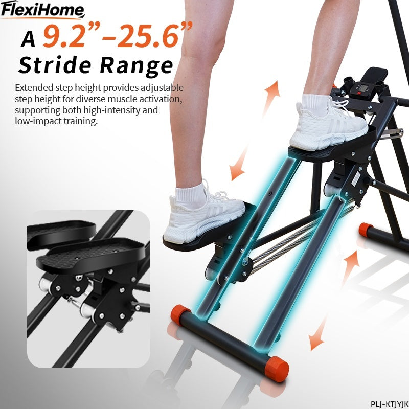 FlexiHome PLI-KTJYJK Stair Climber with 9.2–25.6 inch adjustable stride range, offering extended step height for both high-intensity and low-impact workouts.