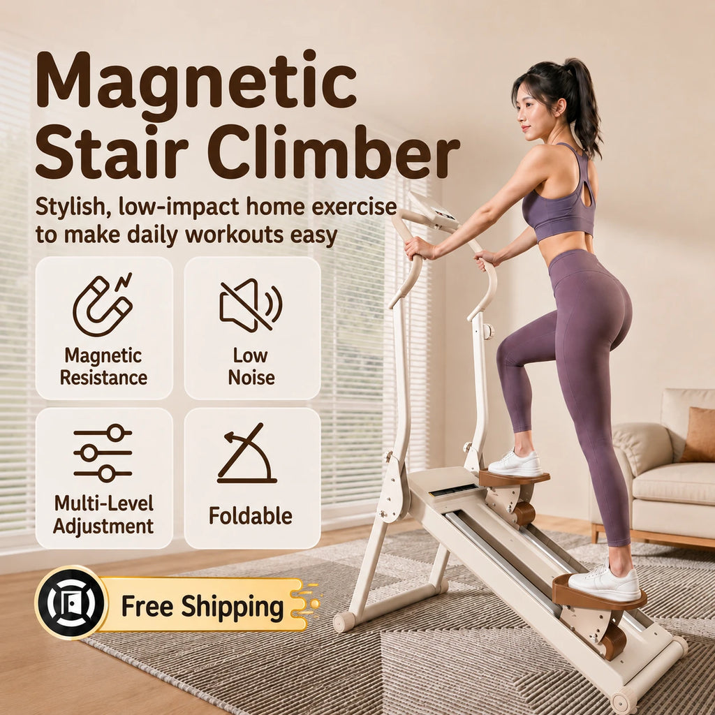 Magnetic high-resistance home stair climber for fat burning and body sculpting
