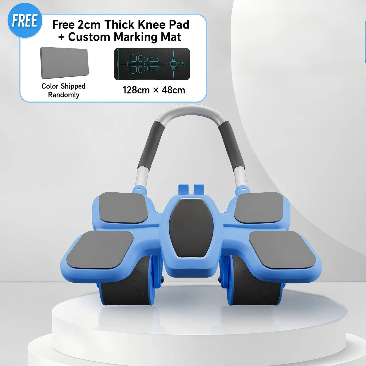 Included knee pad and custom workout mat