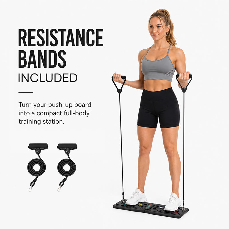 Resistance bands included
