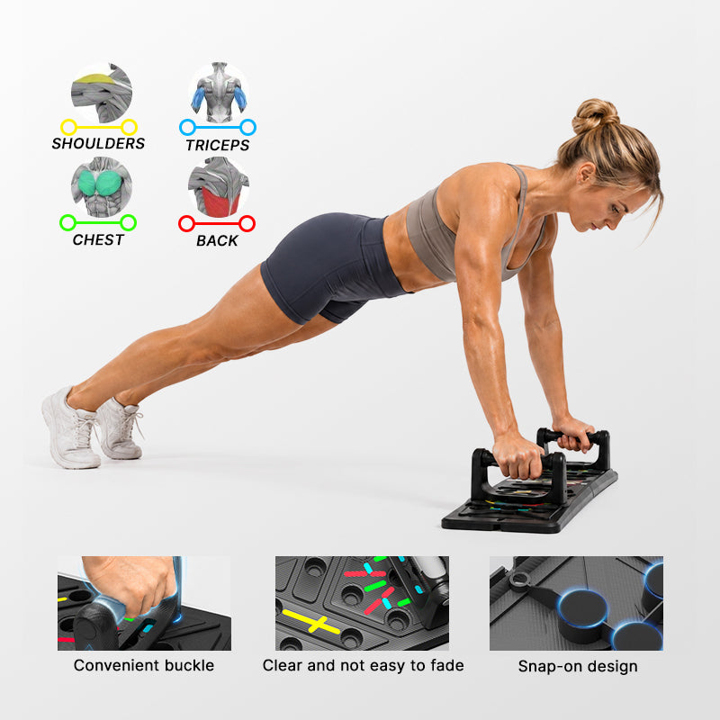 Push-up board muscle target guide